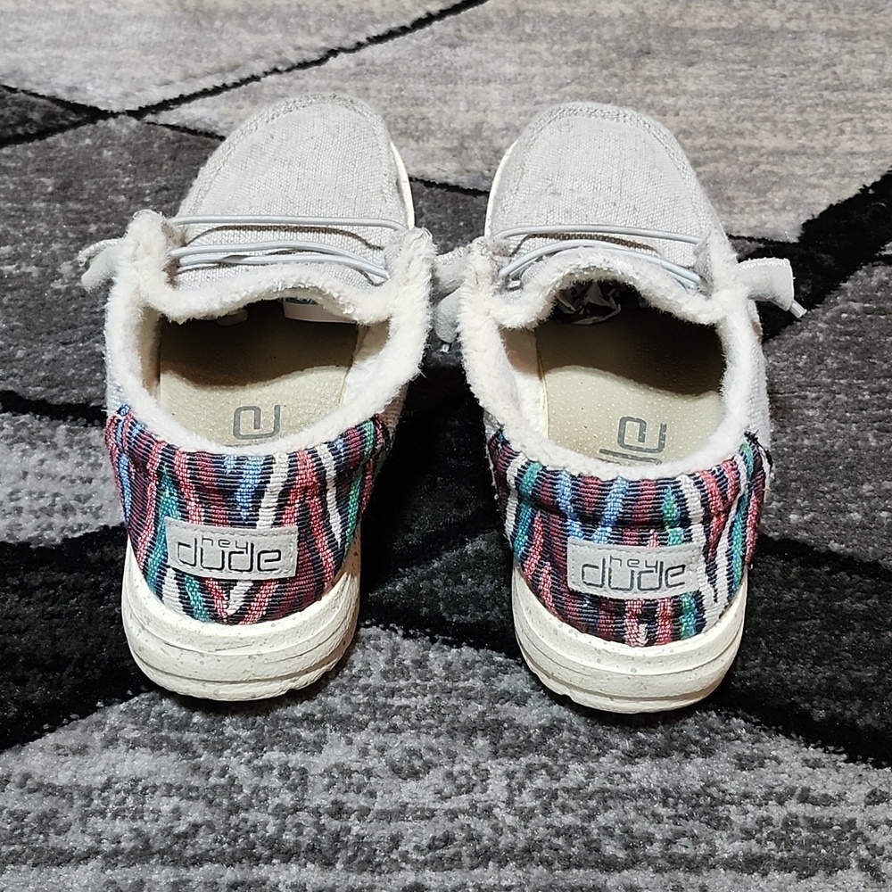 HEYDUDE WENDY FUNK WOOL LIGHT GREY ULTRA-LIGHT SLIP-ON SNEAKERS SHOES